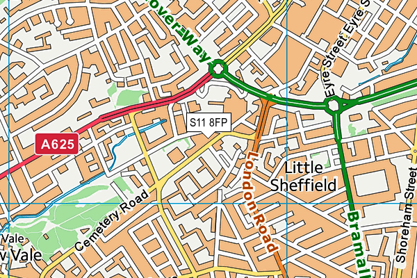S11 8FP map - OS VectorMap District (Ordnance Survey) S11 8FP map - OS VectorMap District (Ordnance Survey)