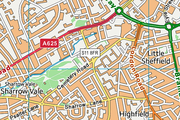 S11 8FR map - OS VectorMap District (Ordnance Survey) S11 8FR map - OS VectorMap District (Ordnance Survey)