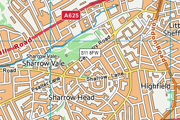 S11 8FW map - OS VectorMap District (Ordnance Survey) S11 8FW map - OS VectorMap District (Ordnance Survey)