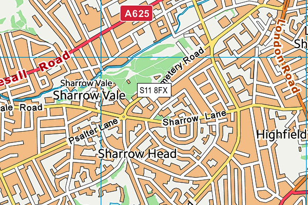 S11 8FX map - OS VectorMap District (Ordnance Survey) S11 8FX map - OS VectorMap District (Ordnance Survey)