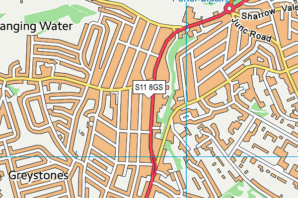 S11 8GS map - OS VectorMap District (Ordnance Survey) S11 8GS map - OS VectorMap District (Ordnance Survey)