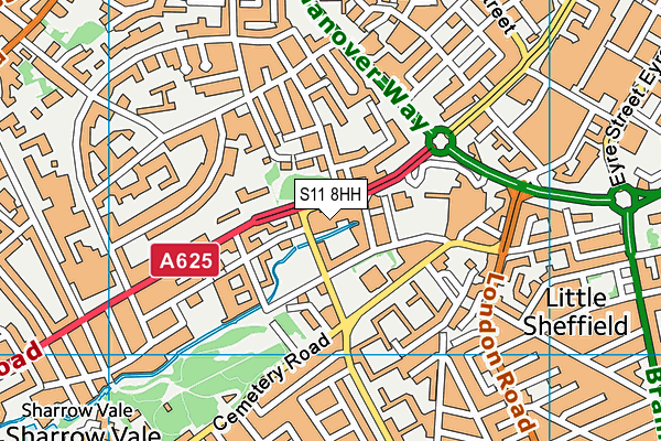 S11 8HH map - OS VectorMap District (Ordnance Survey) S11 8HH map - OS VectorMap District (Ordnance Survey)