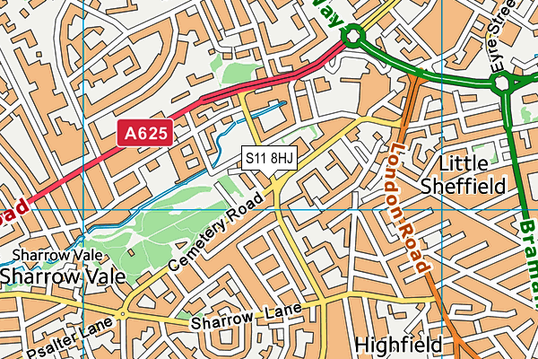 S11 8HJ map - OS VectorMap District (Ordnance Survey) S11 8HJ map - OS VectorMap District (Ordnance Survey)