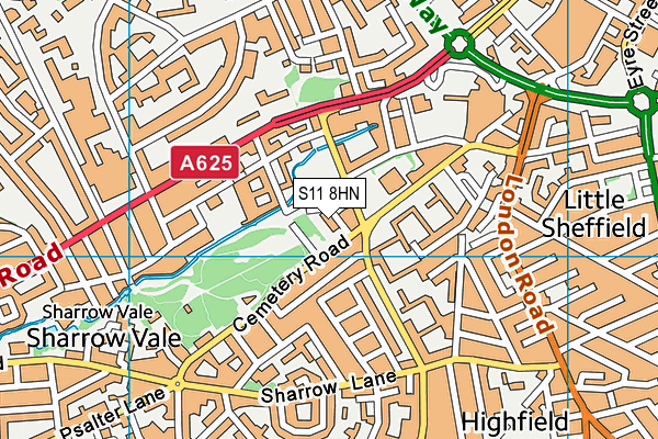 S11 8HN map - OS VectorMap District (Ordnance Survey) S11 8HN map - OS VectorMap District (Ordnance Survey)