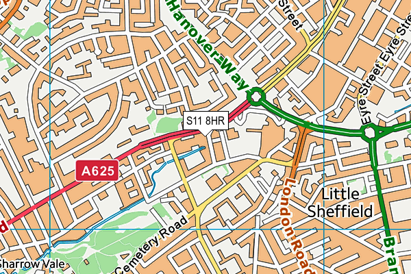 S11 8HR map - OS VectorMap District (Ordnance Survey) S11 8HR map - OS VectorMap District (Ordnance Survey)
