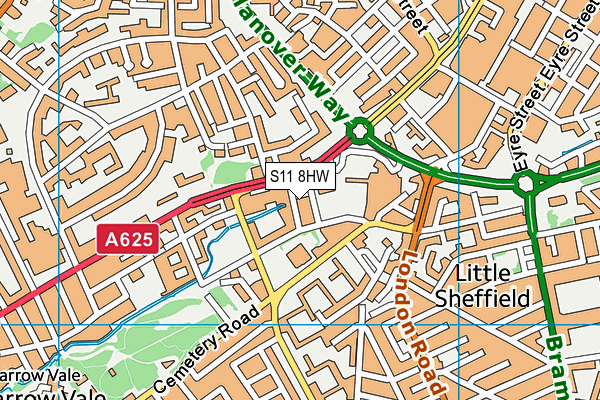 S11 8HW map - OS VectorMap District (Ordnance Survey) S11 8HW map - OS VectorMap District (Ordnance Survey)