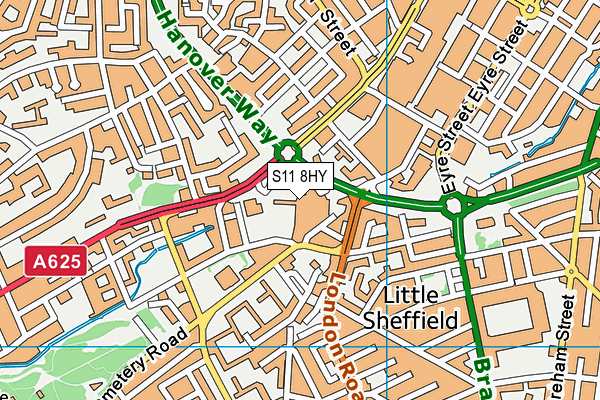 S11 8HY map - OS VectorMap District (Ordnance Survey)