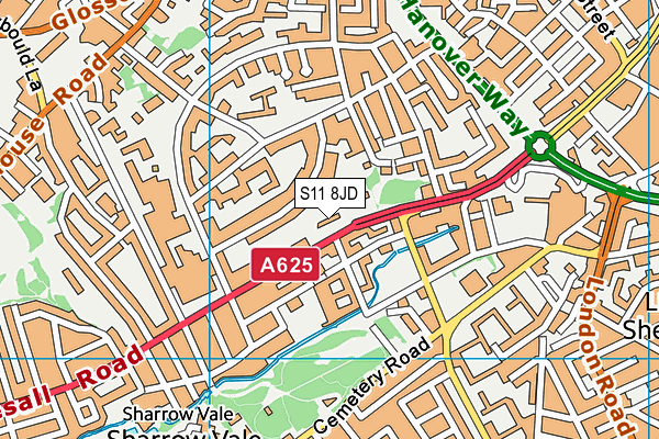 S11 8JD map - OS VectorMap District (Ordnance Survey) S11 8JD map - OS VectorMap District (Ordnance Survey)