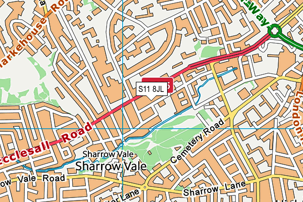 S11 8JL map - OS VectorMap District (Ordnance Survey)