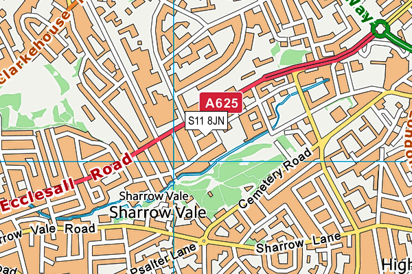 S11 8JN map - OS VectorMap District (Ordnance Survey)