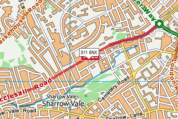 S11 8NX map - OS VectorMap District (Ordnance Survey)