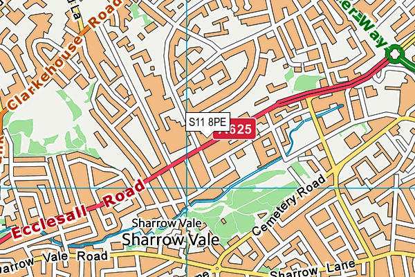 S11 8PE map - OS VectorMap District (Ordnance Survey) S11 8PE map - OS VectorMap District (Ordnance Survey)