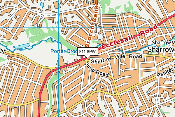 S11 8PW map - OS VectorMap District (Ordnance Survey) S11 8PW map - OS VectorMap District (Ordnance Survey)