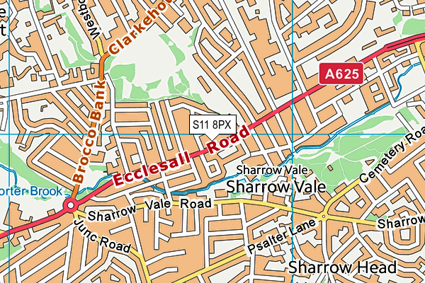 S11 8PX map - OS VectorMap District (Ordnance Survey)