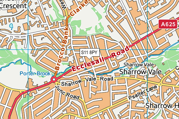 S11 8PY map - OS VectorMap District (Ordnance Survey) S11 8PY map - OS VectorMap District (Ordnance Survey)