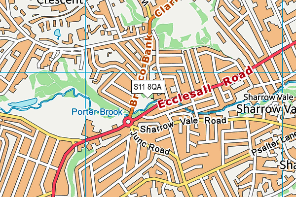 S11 8QA map - OS VectorMap District (Ordnance Survey) S11 8QA map - OS VectorMap District (Ordnance Survey)