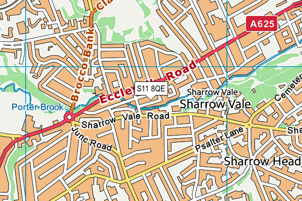 S11 8QE map - OS VectorMap District (Ordnance Survey)