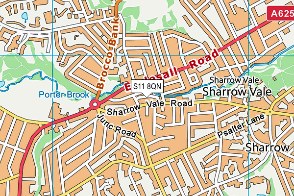 S11 8QN map - OS VectorMap District (Ordnance Survey)