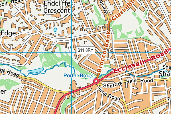 S11 8RY map - OS VectorMap District (Ordnance Survey)