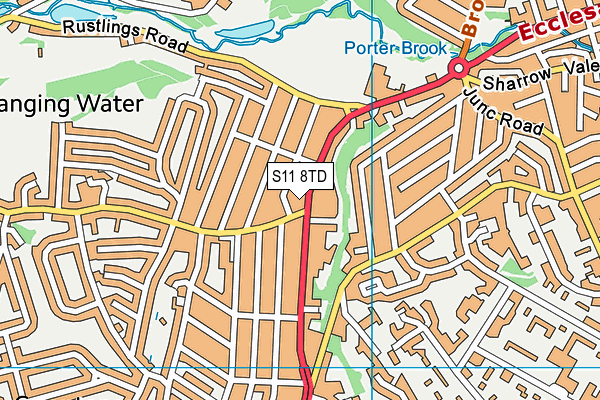 S11 8TD map - OS VectorMap District (Ordnance Survey) S11 8TD map - OS VectorMap District (Ordnance Survey)