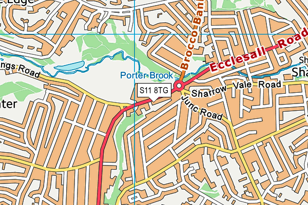 S11 8TG map - OS VectorMap District (Ordnance Survey)
