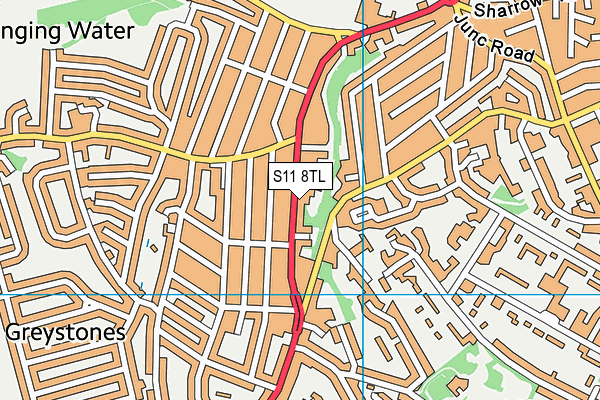 S11 8TL map - OS VectorMap District (Ordnance Survey) S11 8TL map - OS VectorMap District (Ordnance Survey)