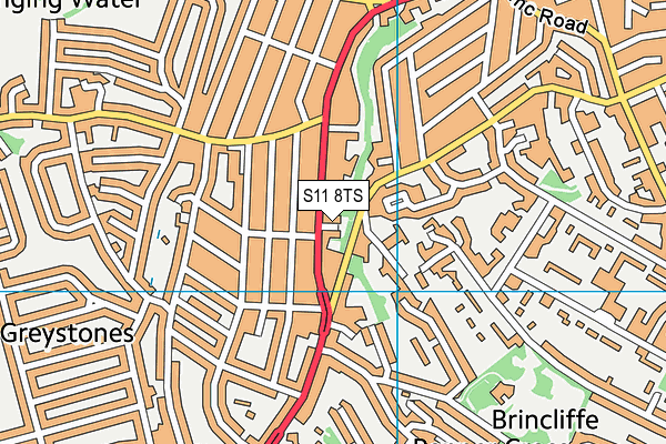 S11 8TS map - OS VectorMap District (Ordnance Survey) S11 8TS map - OS VectorMap District (Ordnance Survey)
