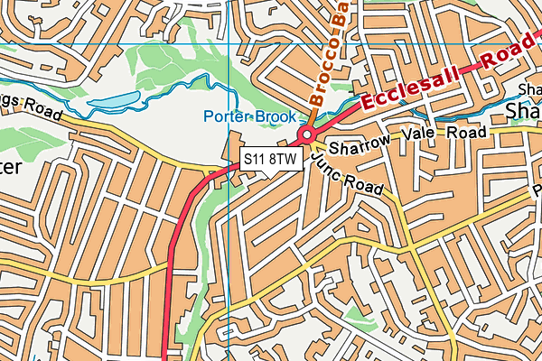S11 8TW map - OS VectorMap District (Ordnance Survey)