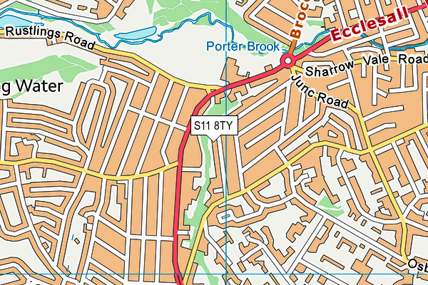S11 8TY map - OS VectorMap District (Ordnance Survey) S11 8TY map - OS VectorMap District (Ordnance Survey)