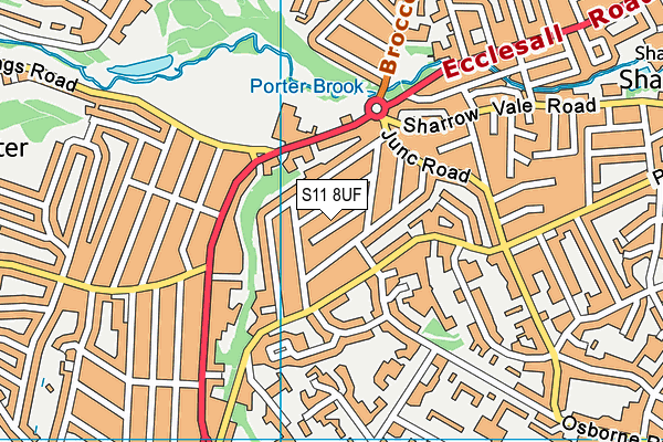 S11 8UF map - OS VectorMap District (Ordnance Survey)