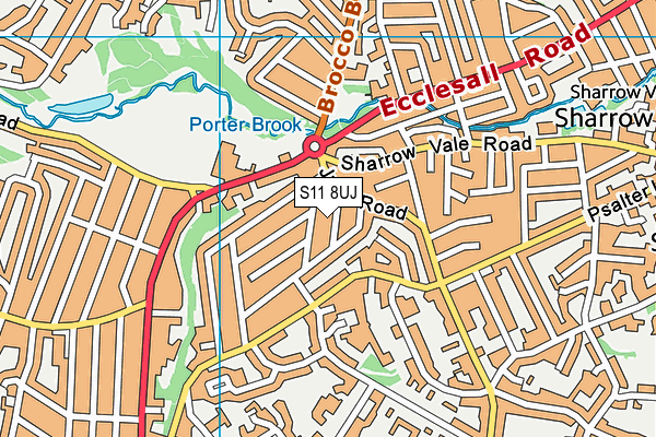 S11 8UJ map - OS VectorMap District (Ordnance Survey)