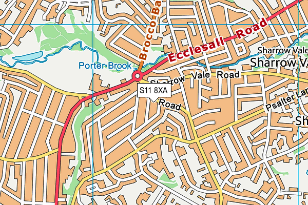 S11 8XA map - OS VectorMap District (Ordnance Survey)