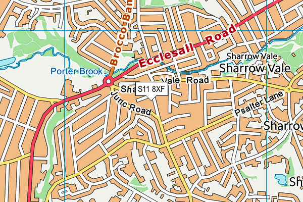 S11 8XF map - OS VectorMap District (Ordnance Survey)