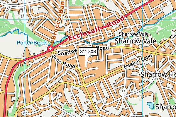 S11 8XS map - OS VectorMap District (Ordnance Survey)