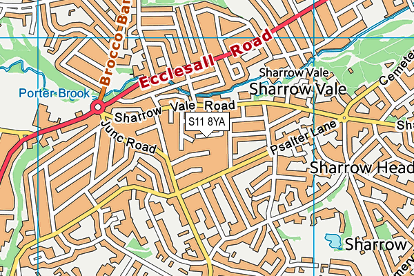 S11 8YA map - OS VectorMap District (Ordnance Survey) S11 8YA map - OS VectorMap District (Ordnance Survey)
