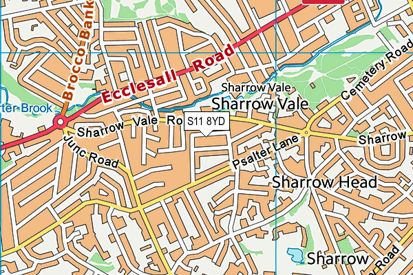S11 8YD map - OS VectorMap District (Ordnance Survey) S11 8YD map - OS VectorMap District (Ordnance Survey)