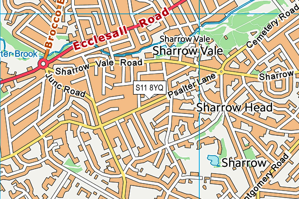 S11 8YQ map - OS VectorMap District (Ordnance Survey)