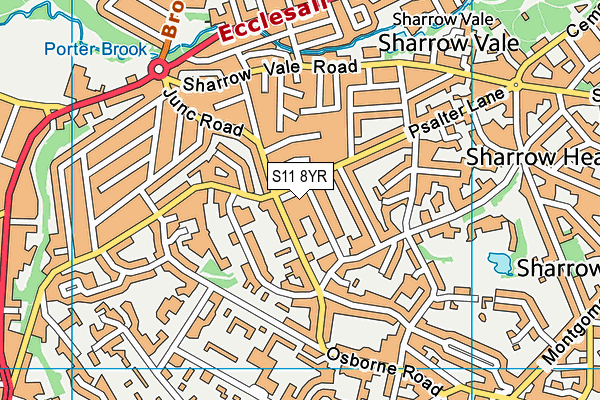 S11 8YR map - OS VectorMap District (Ordnance Survey) S11 8YR map - OS VectorMap District (Ordnance Survey)