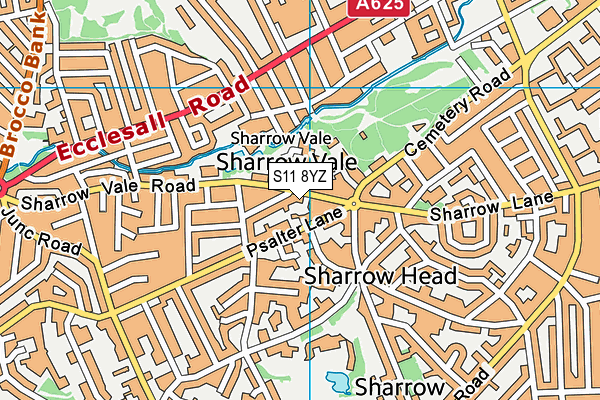 S11 8YZ map - OS VectorMap District (Ordnance Survey)