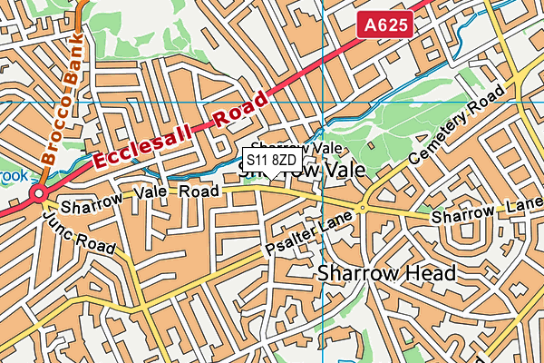 S11 8ZD map - OS VectorMap District (Ordnance Survey) S11 8ZD map - OS VectorMap District (Ordnance Survey)