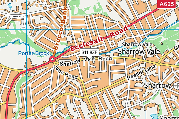 S11 8ZF map - OS VectorMap District (Ordnance Survey) S11 8ZF map - OS VectorMap District (Ordnance Survey)