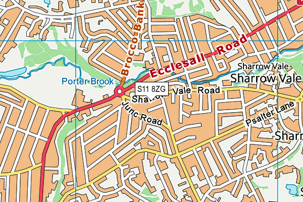 S11 8ZG map - OS VectorMap District (Ordnance Survey)