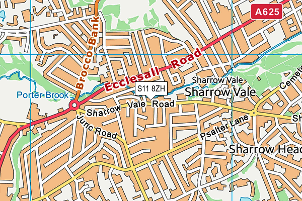 S11 8ZH map - OS VectorMap District (Ordnance Survey) S11 8ZH map - OS VectorMap District (Ordnance Survey)