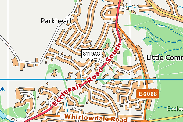 S11 9AG map - OS VectorMap District (Ordnance Survey)
