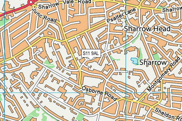 S11 9AL map - OS VectorMap District (Ordnance Survey) S11 9AL map - OS VectorMap District (Ordnance Survey)
