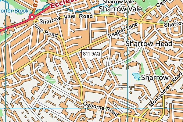 S11 9AQ map - OS VectorMap District (Ordnance Survey) S11 9AQ map - OS VectorMap District (Ordnance Survey)