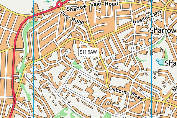 S11 9AW map - OS VectorMap District (Ordnance Survey) S11 9AW map - OS VectorMap District (Ordnance Survey)