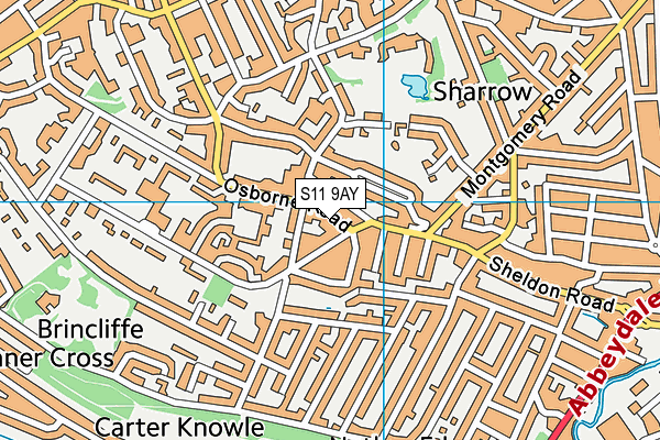 S11 9AY map - OS VectorMap District (Ordnance Survey) S11 9AY map - OS VectorMap District (Ordnance Survey)
