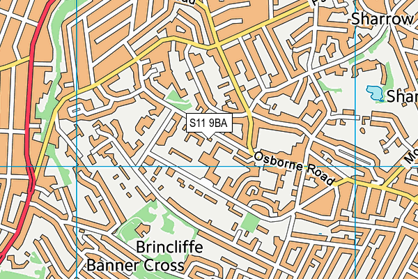 S11 9BA map - OS VectorMap District (Ordnance Survey) S11 9BA map - OS VectorMap District (Ordnance Survey)