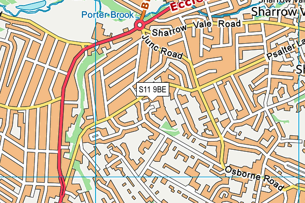 S11 9BE map - OS VectorMap District (Ordnance Survey) S11 9BE map - OS VectorMap District (Ordnance Survey)